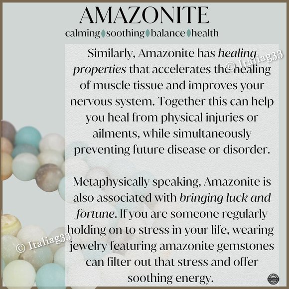 Mala Amazonite Beads Necklace Natural Matte Gemstone Silk Tassel Meditation New - Picture 9 of 15